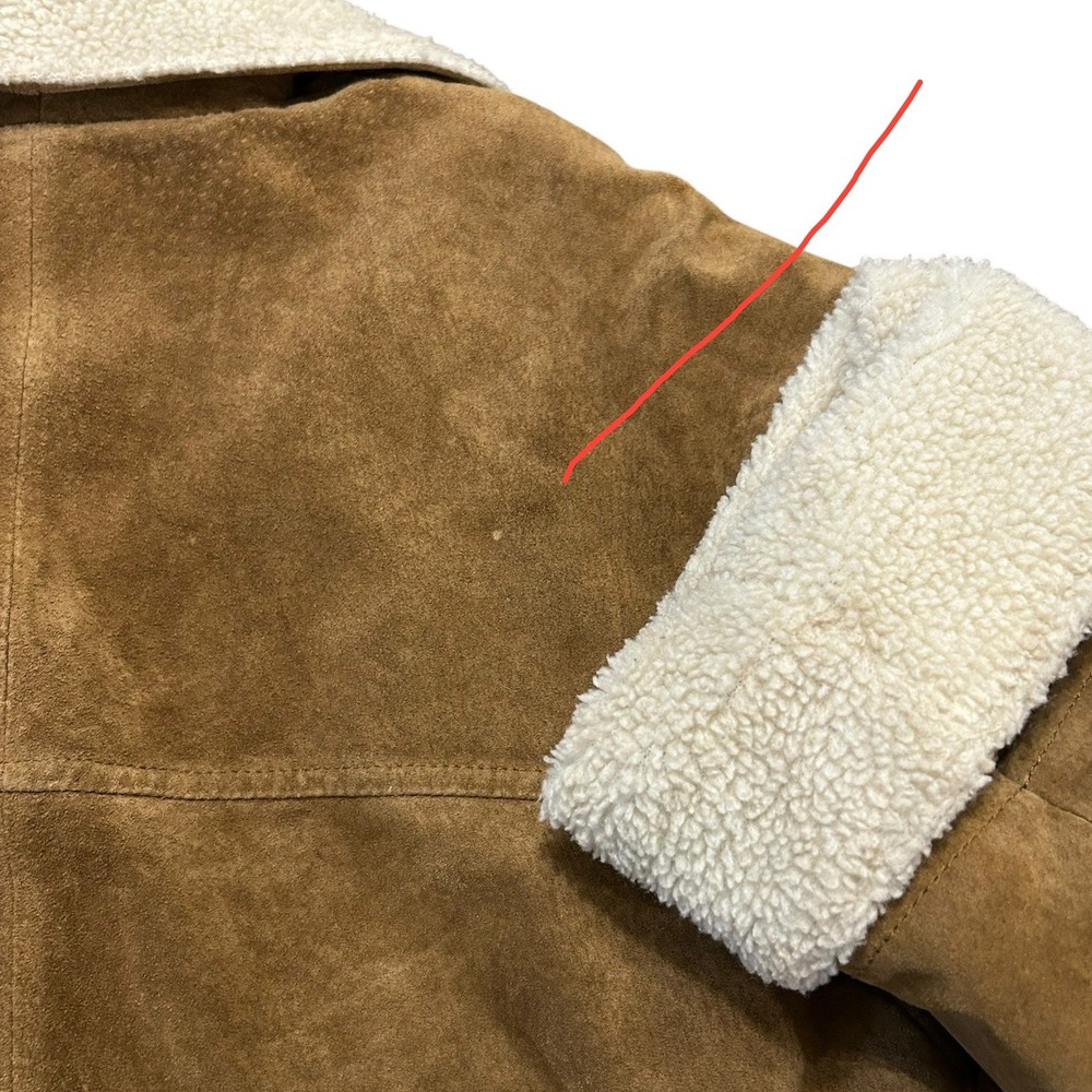 Vintage Bernardo Suede Leather Shearling 70s Jacket Penny Lane Western Ranch - Picture 7 of 13